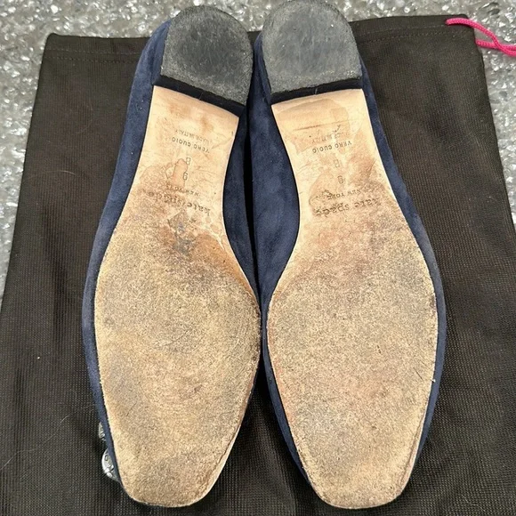Kate Spade Navy Suede Embellished Ballet Flats Size 9 - Picture 4 of 4